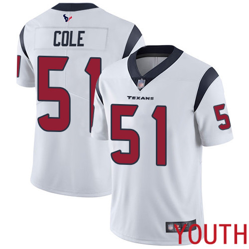 Houston Texans Limited White Youth Dylan Cole Road Jersey NFL Football 51 Vapor Untouchable